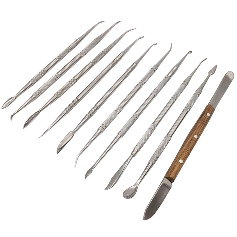 10pcs Wax Carving Tool Set Stainless Steel Versatile Kit Dental Instrument - KiwisLove