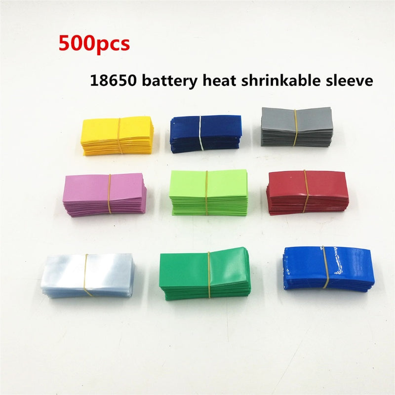 500pcs 18650 Lithium Battery PVC Heat Shrinkable Sleeve Wrap Kit - KiwisLove