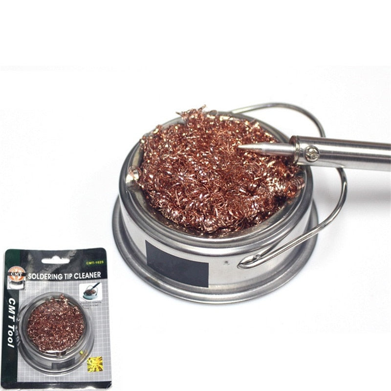 Clean ball + bracket Welding Soldering Solder Iron Tip Cleaner holder - KiwisLove