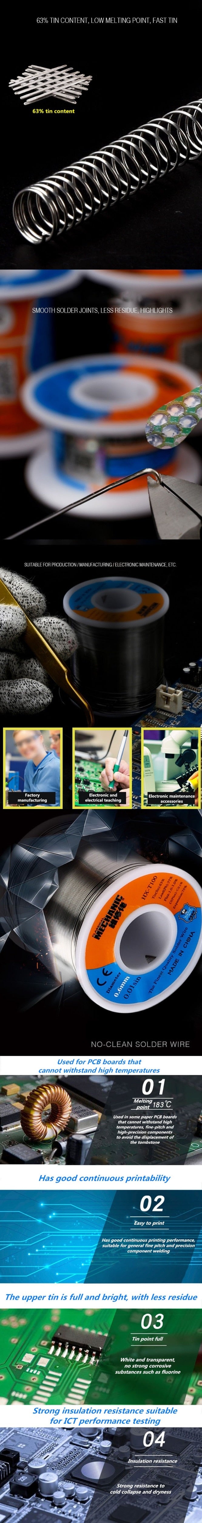 MECHANIC HX-100 55g Sn/Pb Rosin Core 183℃ Melting Point - KiwisLove