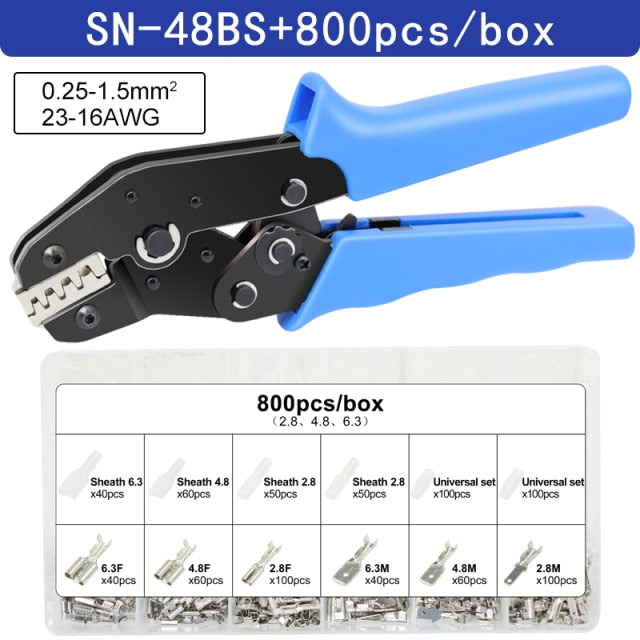 SN-48BS/2549 crimping pliers for tab 2.8 4.8 6.3 XH2.54 SM2.5 DuPont2.54 terminals Car connector wire electrician tools set - KiwisLove