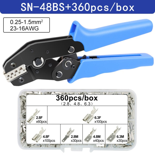 SN-48BS/2549 crimping pliers for tab 2.8 4.8 6.3 XH2.54 SM2.5 DuPont2.54 terminals Car connector wire electrician tools set - KiwisLove