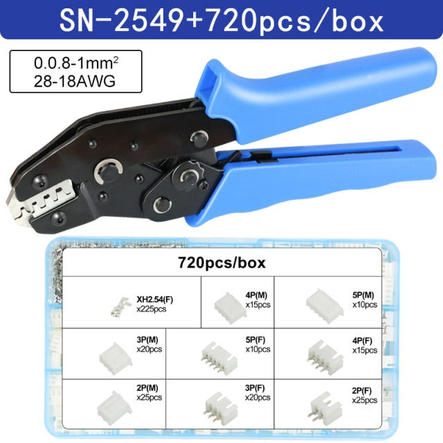 SN-48BS/2549 crimping pliers for tab 2.8 4.8 6.3 XH2.54 SM2.5 DuPont2.54 terminals Car connector wire electrician tools set - KiwisLove