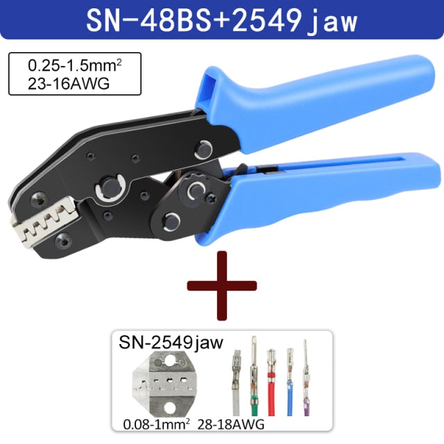 SN-48BS/2549 crimping pliers for tab 2.8 4.8 6.3 XH2.54 SM2.5 DuPont2.54 terminals Car connector wire electrician tools set - KiwisLove