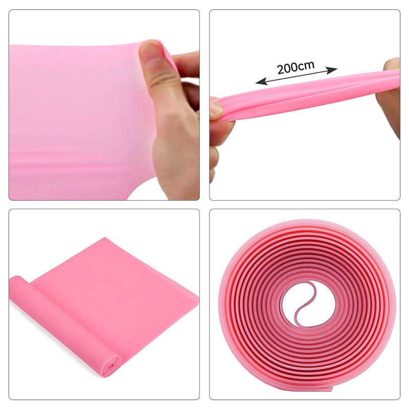 Yoga  gym elastic Tension band 150cm rubber Pilates - KiwisLove