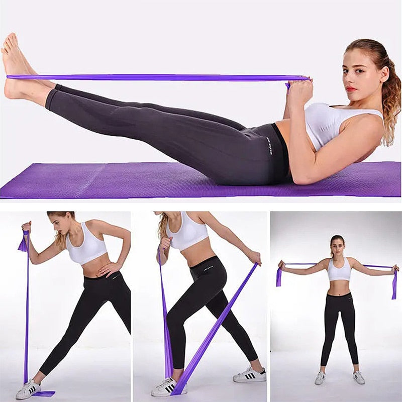 Yoga  gym elastic Tension band 150cm rubber Pilates - KiwisLove