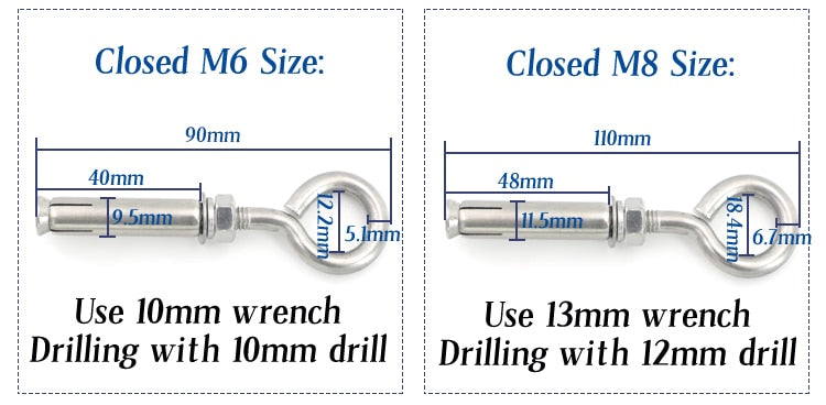 2 pcs Open Expansion Hook Concrete Anchor Bolt Spring  Sleeve Fastener - KiwisLove