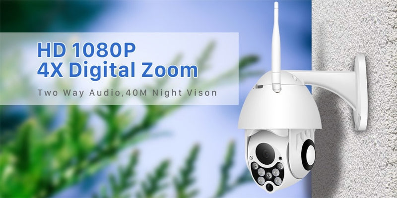 1080P PTZ IP Camera Wifi Outdoor Speed Dome Wireless Wifi  4X Digital Zoom 2MP Network CCTV Surveillance - KiwisLove