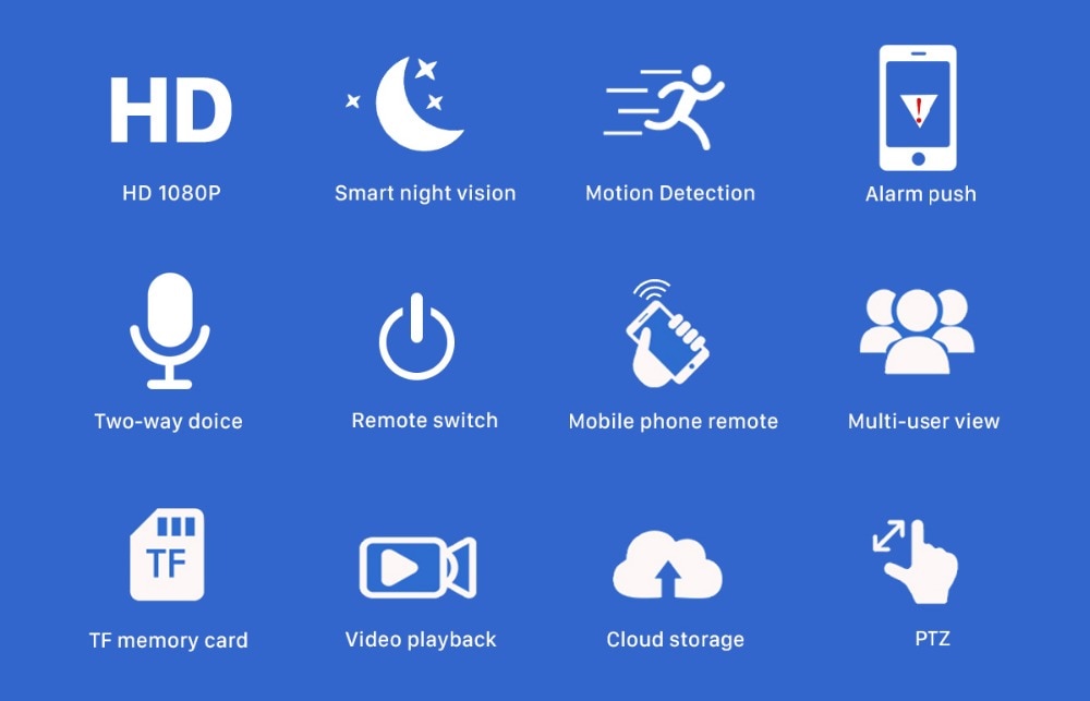 1080P PTZ IP Camera Wifi Outdoor Speed Dome Wireless Wifi  4X Digital Zoom 2MP Network CCTV Surveillance - KiwisLove