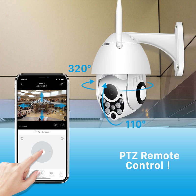 1080P PTZ IP Camera Wifi Outdoor Speed Dome Wireless Wifi  4X Digital Zoom 2MP Network CCTV Surveillance - KiwisLove