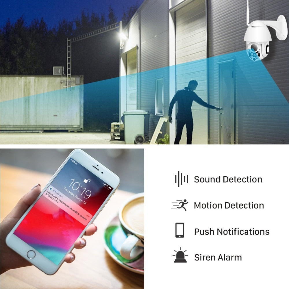 1080P PTZ IP Camera Wifi Outdoor Speed Dome Wireless Wifi  4X Digital Zoom 2MP Network CCTV Surveillance - KiwisLove