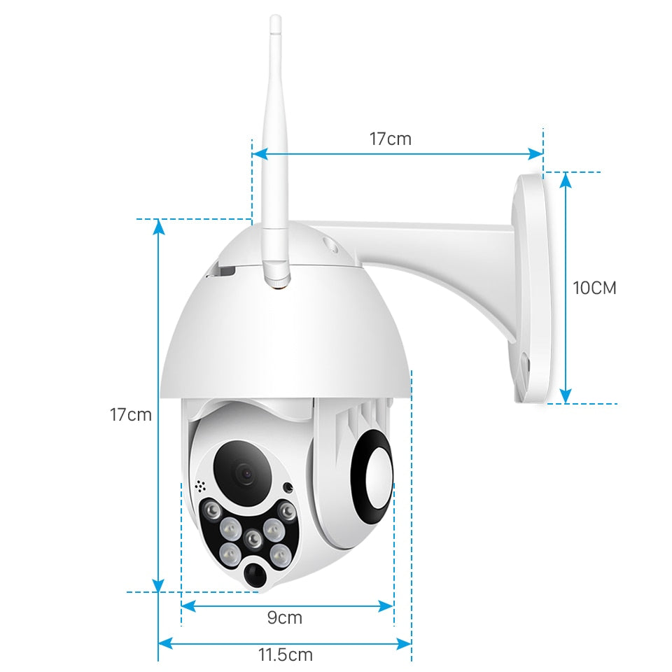 1080P PTZ IP Camera Wifi Outdoor Speed Dome Wireless Wifi  4X Digital Zoom 2MP Network CCTV Surveillance - KiwisLove
