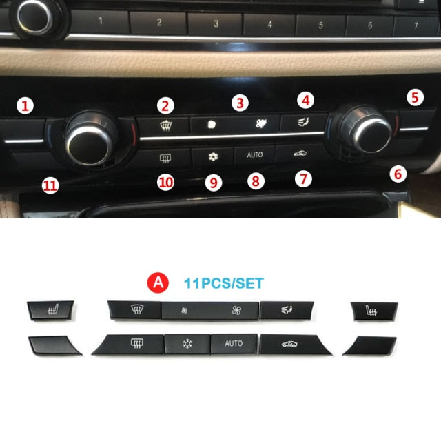 Dashboard Air Conditioning Ac Buttons Audio Control Auto Knob Switch Caps For B MW 5 6 7 Series F10 F06 F12 F01 F02 520 530 - KiwisLove
