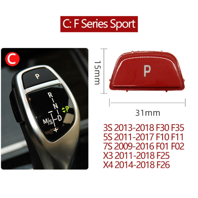 Gear Shift Knob Auto Parking P Button Cap BMW 3 5 7 X3 X4 X5 X6 Series E60 E90 F30 F10 F01 F02 F25 F26 G30 G11 G12 - KiwisLove
