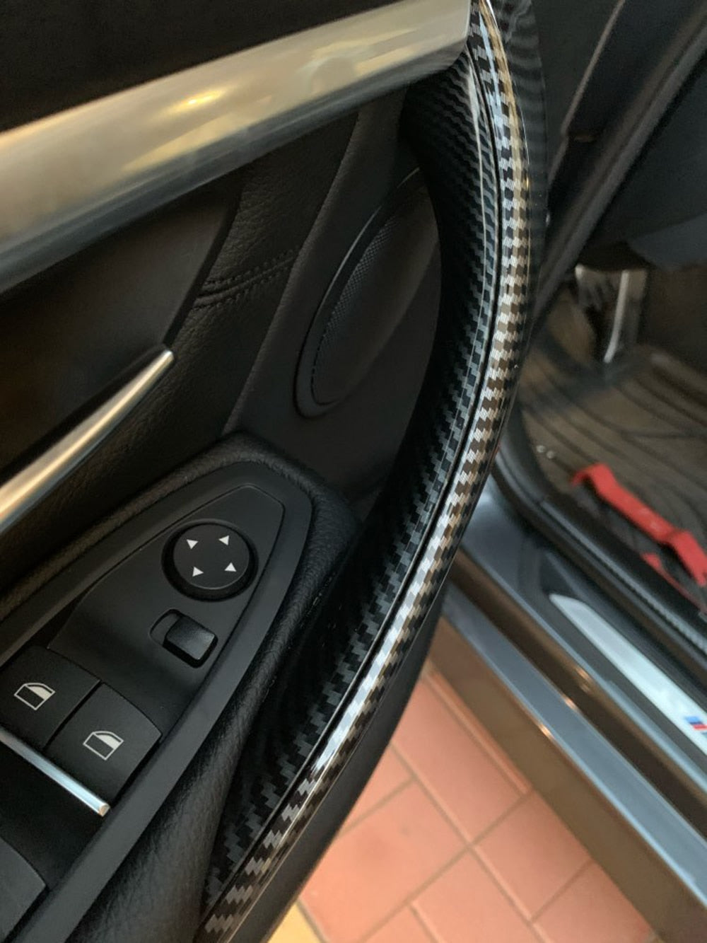 BMW Carbon Fiber Door Handle Inside Panel with Outer Cover - KiwisLove