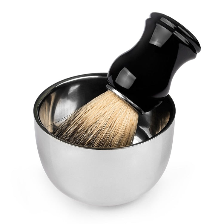 QSHAVE Stainless Steel Shaving Soap Bowl 8.2 x 6 x 4.2 cm Brush not Including - KiwisLove