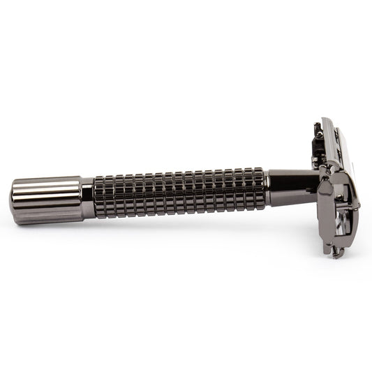 QSHAVE Short Handle Classic Safety Razor with 5 blades Gunblack Epilator - KiwisLove