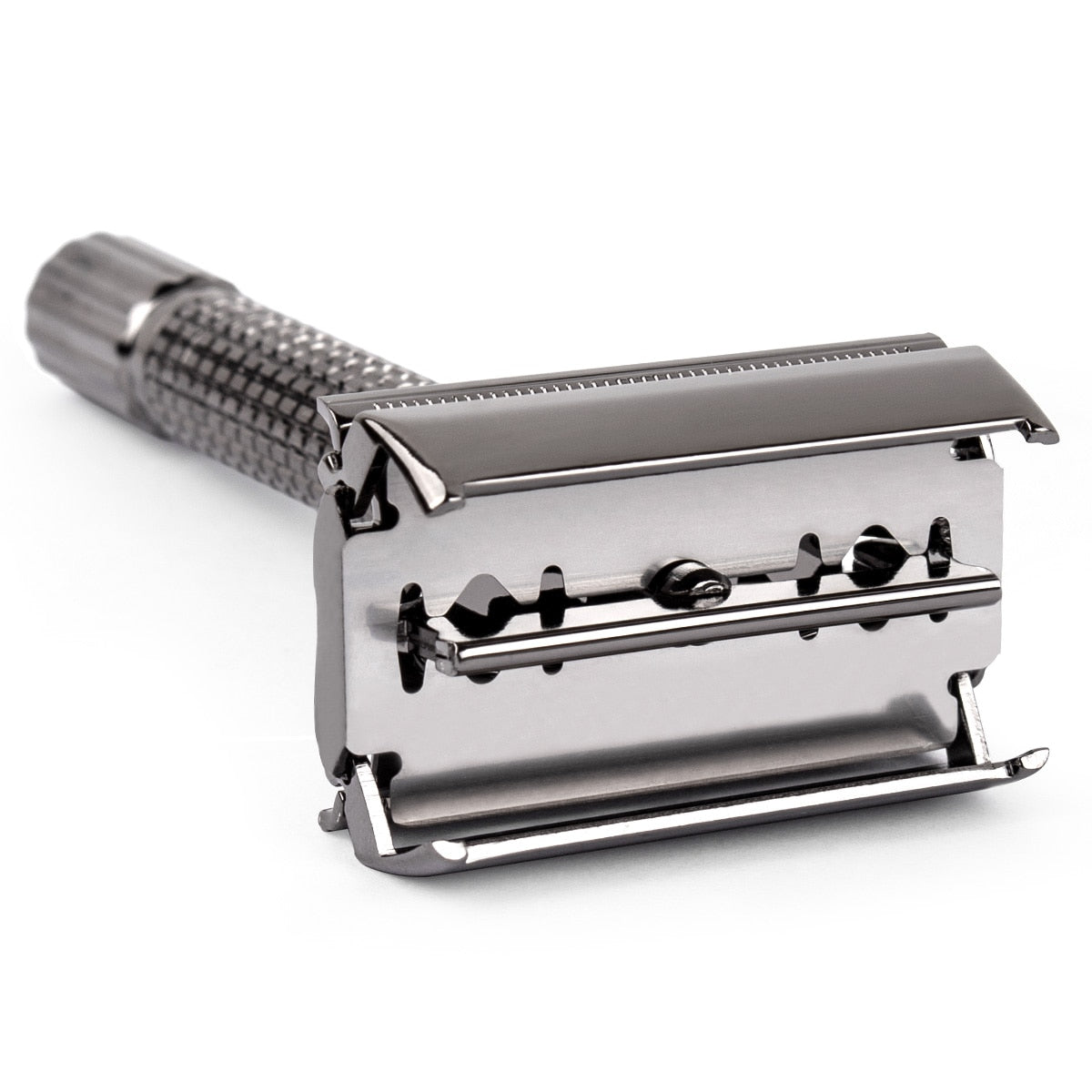 QSHAVE Short Handle Classic Safety Razor with 5 blades Gunblack Epilator - KiwisLove