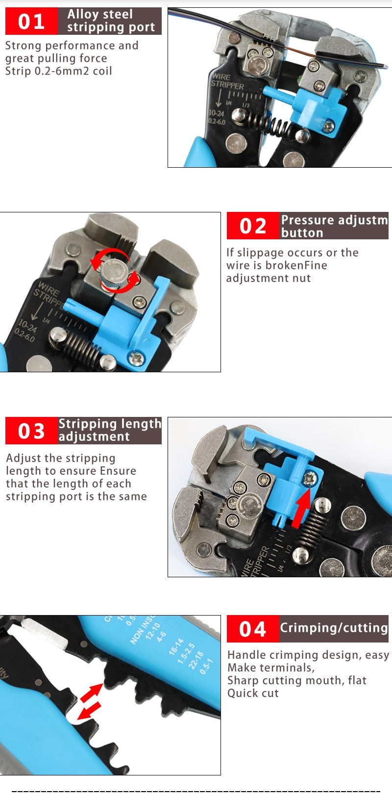 Crimper Cable Cutter Automatic Wire Stripper Multifunctional Stripping Tools - KiwisLove