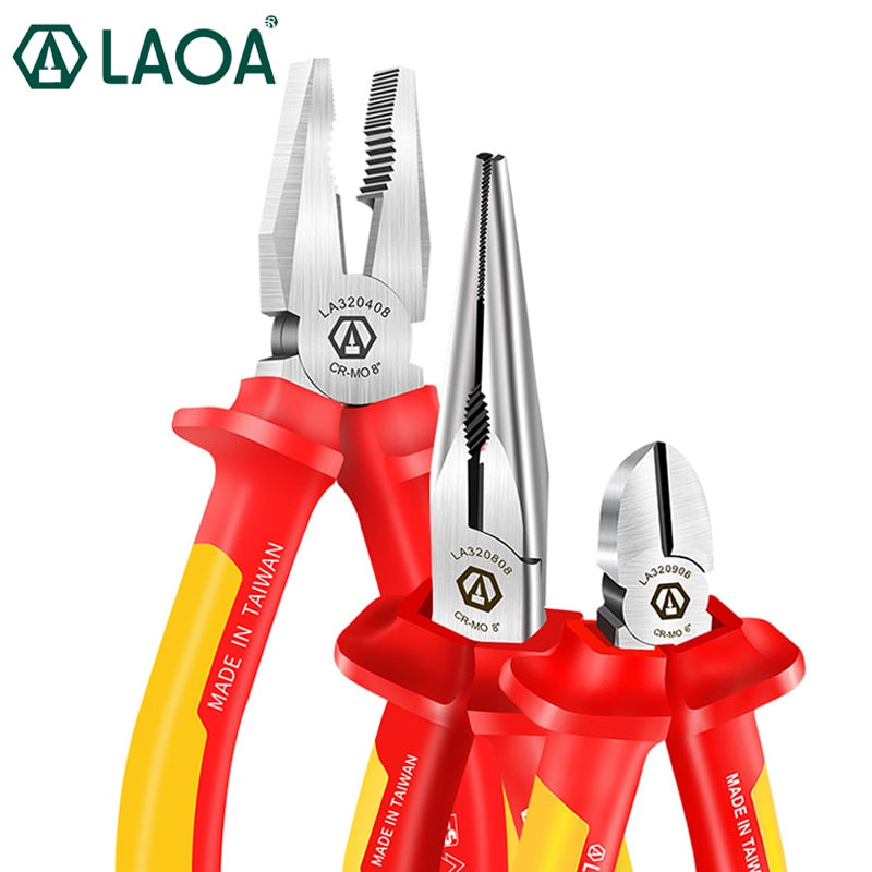 LAOA 1000V Insulating Pliers VDE Diagonal Cr-Mo Steel Wire Cutters - KiwisLove