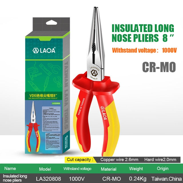 LAOA 1000V Insulating Pliers VDE Diagonal Cr-Mo Steel Wire Cutters - KiwisLove