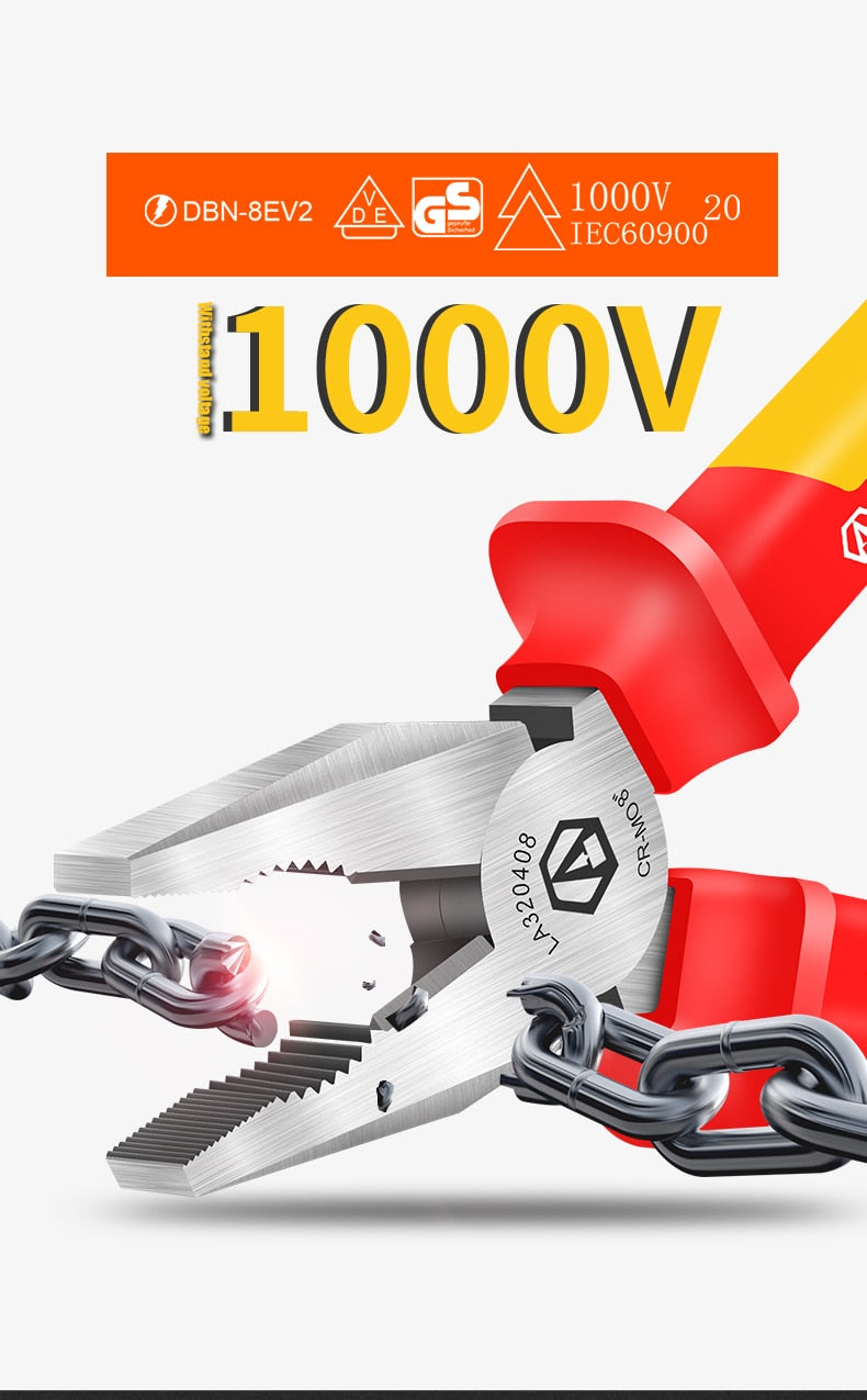 LAOA 1000V Insulating Pliers VDE Diagonal Cr-Mo Steel Wire Cutters - KiwisLove