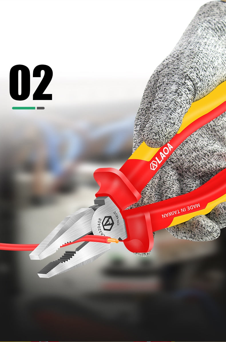 LAOA 1000V Insulating Pliers VDE Diagonal Cr-Mo Steel Wire Cutters - KiwisLove