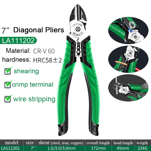LAOA 6inch 7inch Diagonal Cutting Pliers  Electrician's Wire Stripping Pliers - KiwisLove