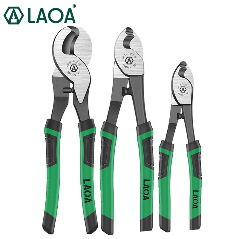 LAOA Multifunction Cable Cutter Wire Strippers CR-V Electrical Cutting Tool 6inch 8inch 10inch Cable Shear Pliers - KiwisLove