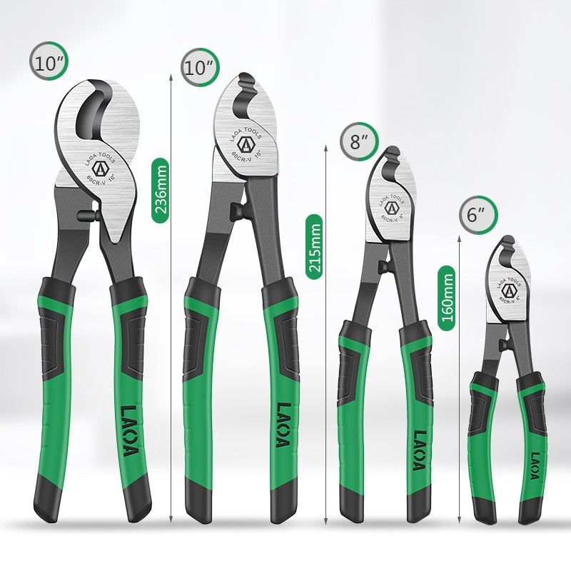 LAOA Multifunction Cable Cutter Wire Strippers CR-V Electrical Cutting Tool 6inch 8inch 10inch Cable Shear Pliers - KiwisLove