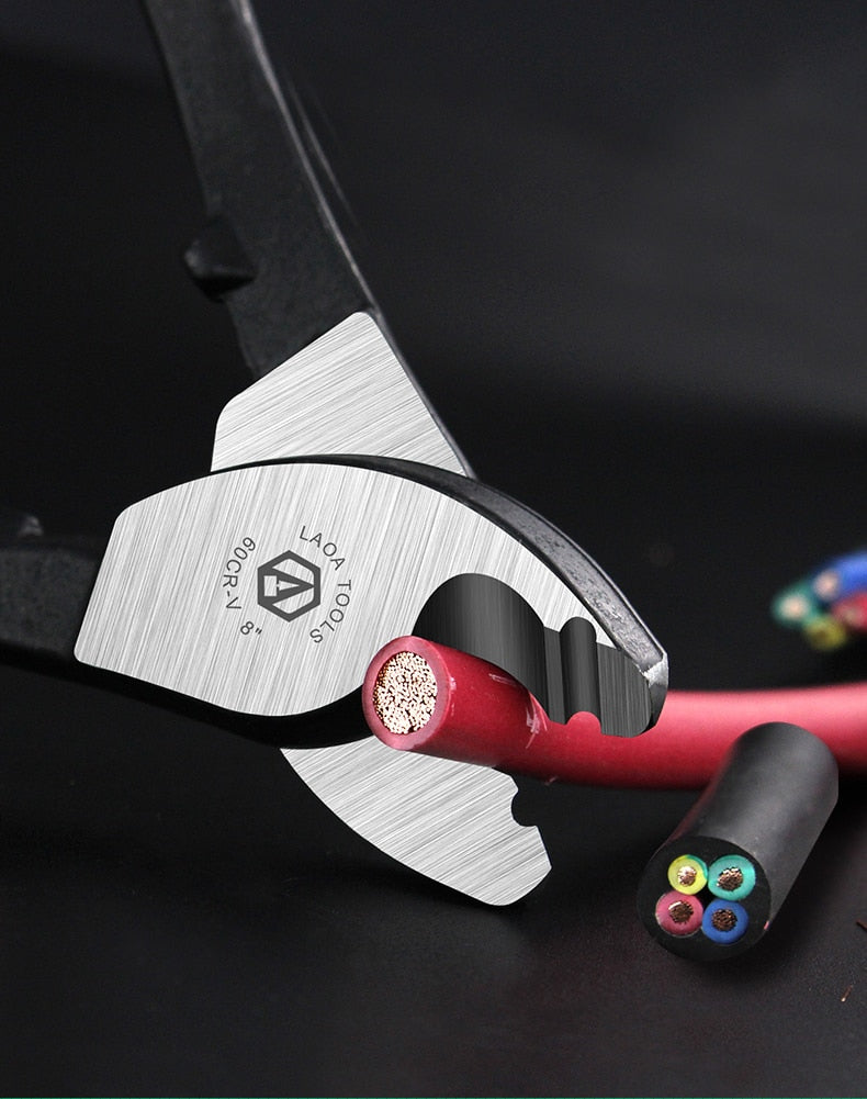 LAOA Multifunction Cable Cutter Wire Strippers CR-V Electrical Cutting Tool 6inch 8inch 10inch Cable Shear Pliers - KiwisLove