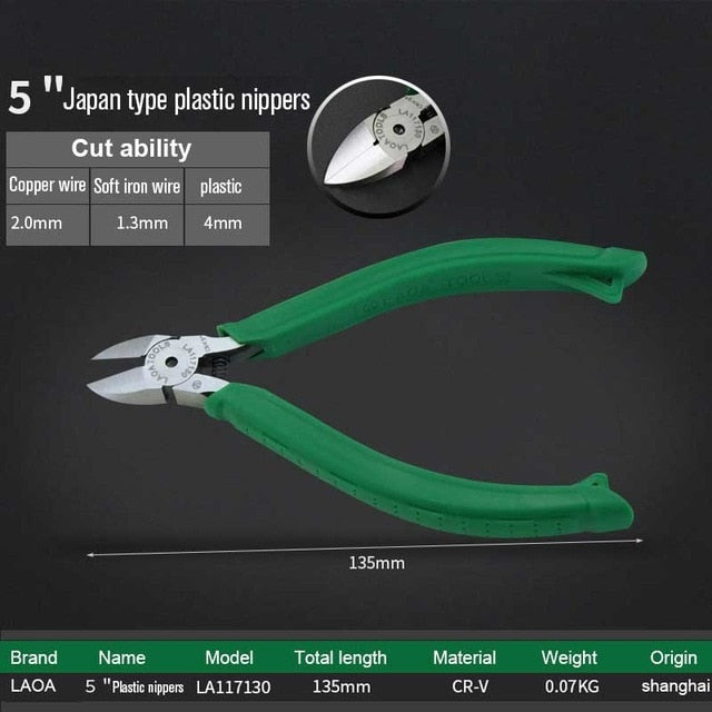 LAOA Plastic Nippers Pliers Soft Handle Diagonal  Electrical Wire Cutting - KiwisLove