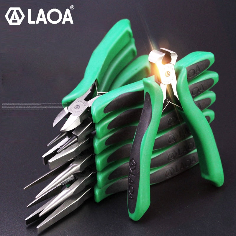 LAOA Mini Pliers Long Nose Pliers Round Flat Nose Nippers Wire Cutter - KiwisLove