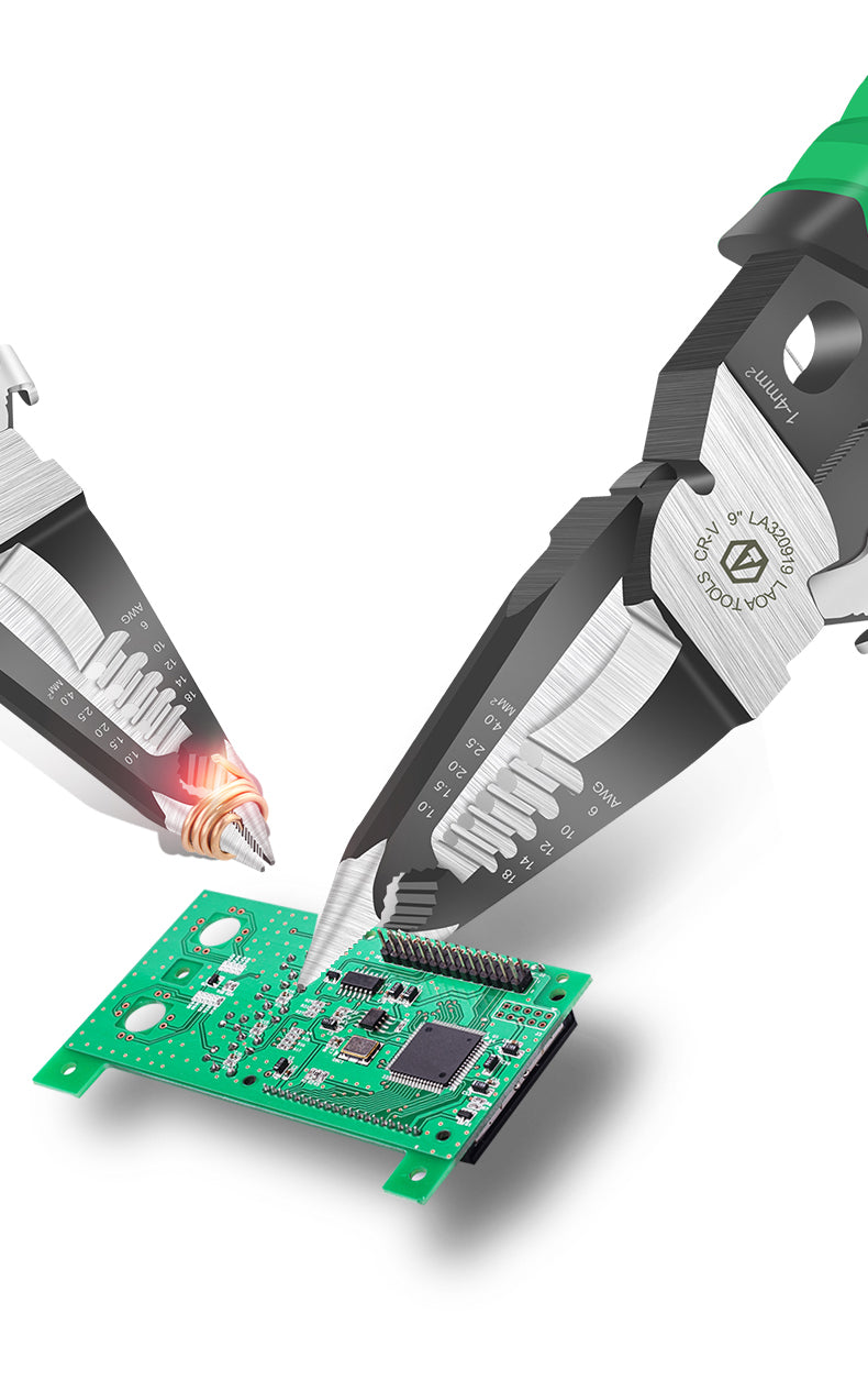 LAOA 9Inch Electrician Pliers Large Needle Nose Pliers for Wire Stripping 9in1 - KiwisLove