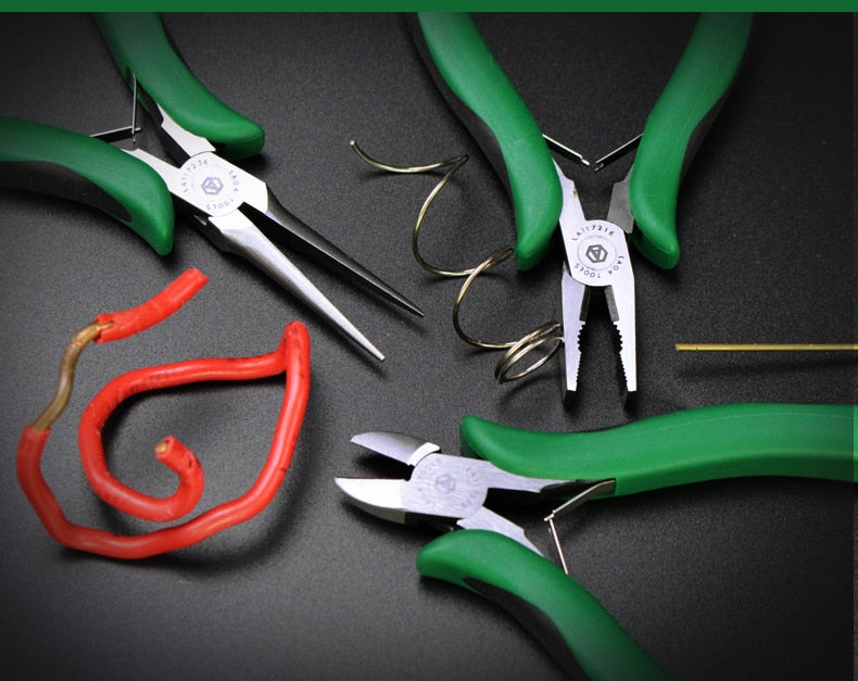 LAOA Mini Pliers Long Nose Pliers Round Flat Nose Nippers Wire Cutter - KiwisLove