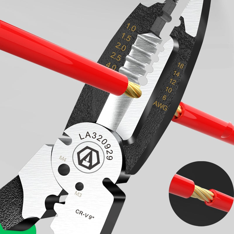 LAOA 9inch Multifunctional Long Nose Pliers Electrician Wire stripping 6IN1 - KiwisLove