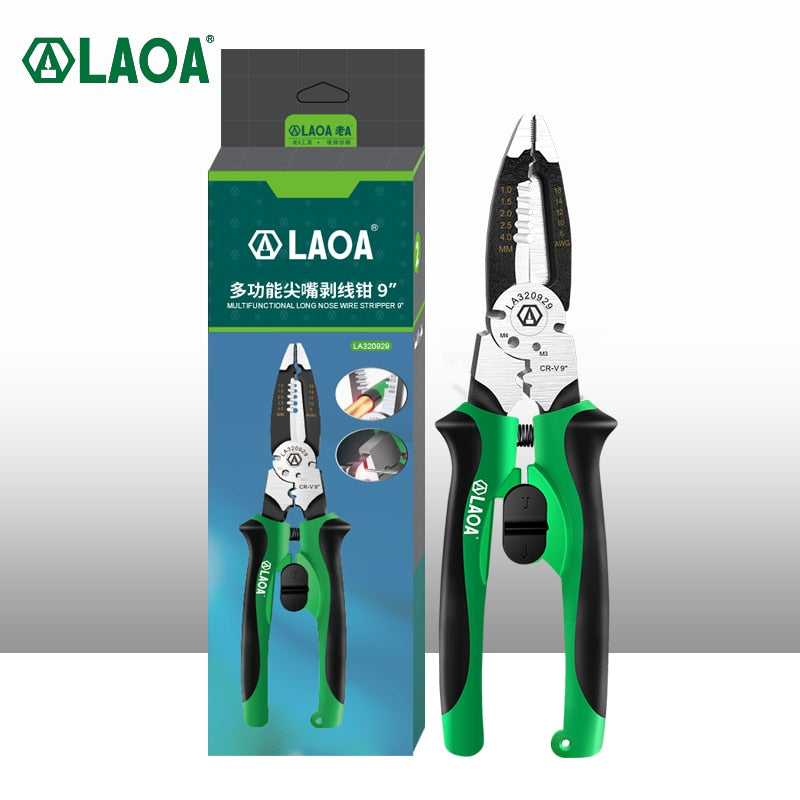 LAOA 9inch Multifunctional Long Nose Pliers Electrician Wire stripping 6IN1 - KiwisLove