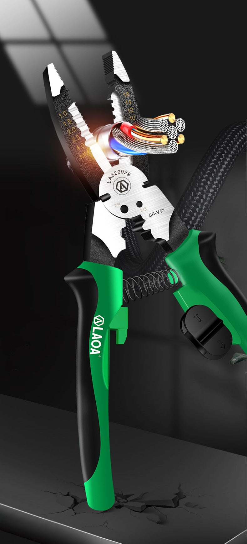 LAOA 9inch Multifunctional Long Nose Pliers Electrician Wire stripping 6IN1 - KiwisLove