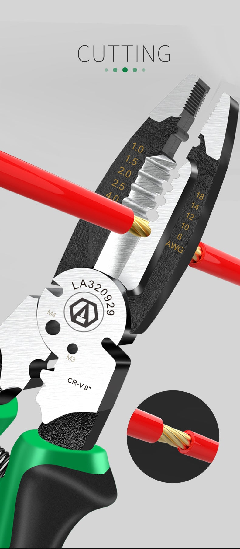 LAOA 9inch Multifunctional Long Nose Pliers Electrician Wire stripping 6IN1 - KiwisLove