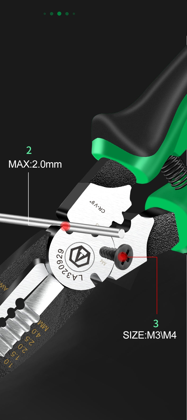 LAOA 9inch Multifunctional Long Nose Pliers Electrician Wire stripping 6IN1 - KiwisLove