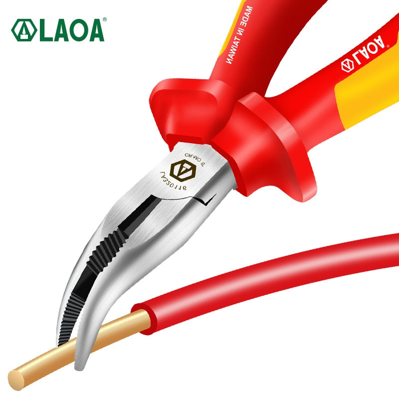 LAOA VDE 1000V Insulated Bent Nose Pliers Electrician Wire Cutters Elbow - KiwisLove
