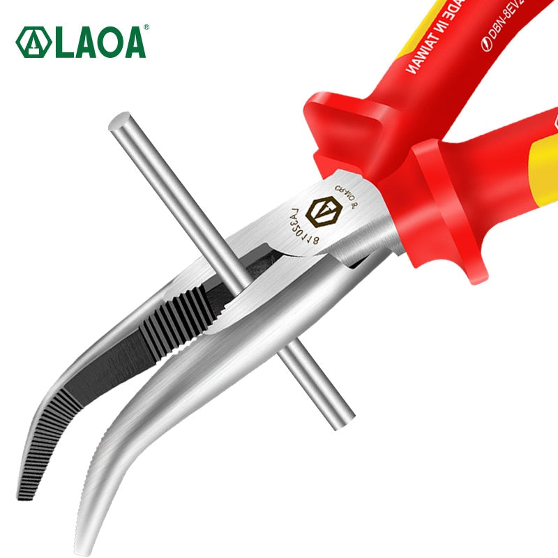 LAOA VDE 1000V Insulated Bent Nose Pliers Electrician Wire Cutters Elbow - KiwisLove