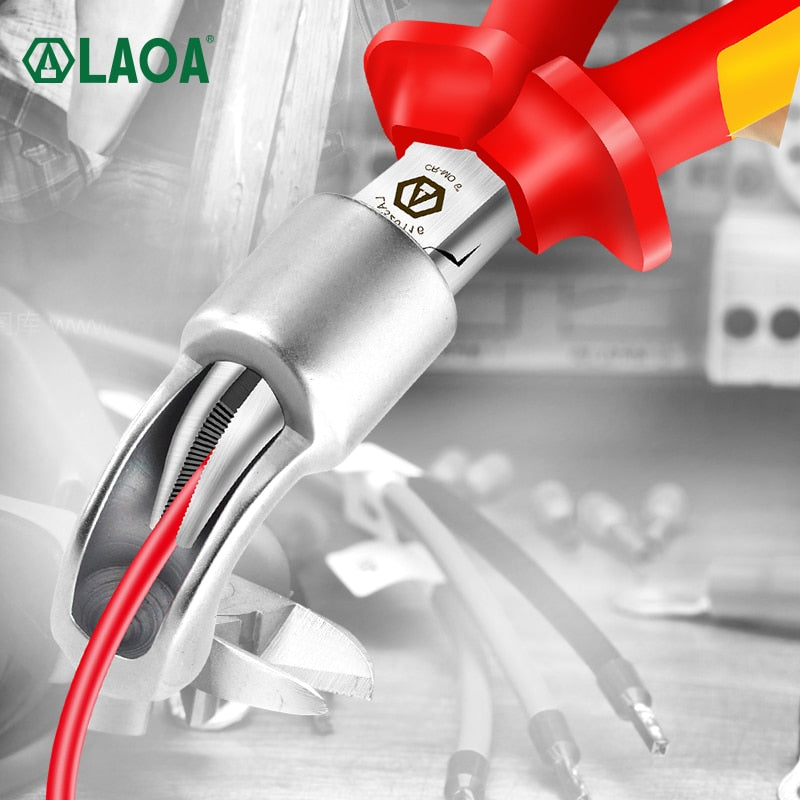 LAOA VDE 1000V Insulated Bent Nose Pliers Electrician Wire Cutters Elbow - KiwisLove