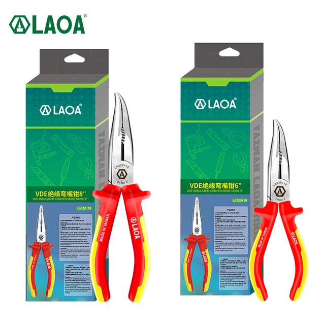 LAOA VDE 1000V Insulated Bent Nose Pliers Electrician Wire Cutters Elbow - KiwisLove
