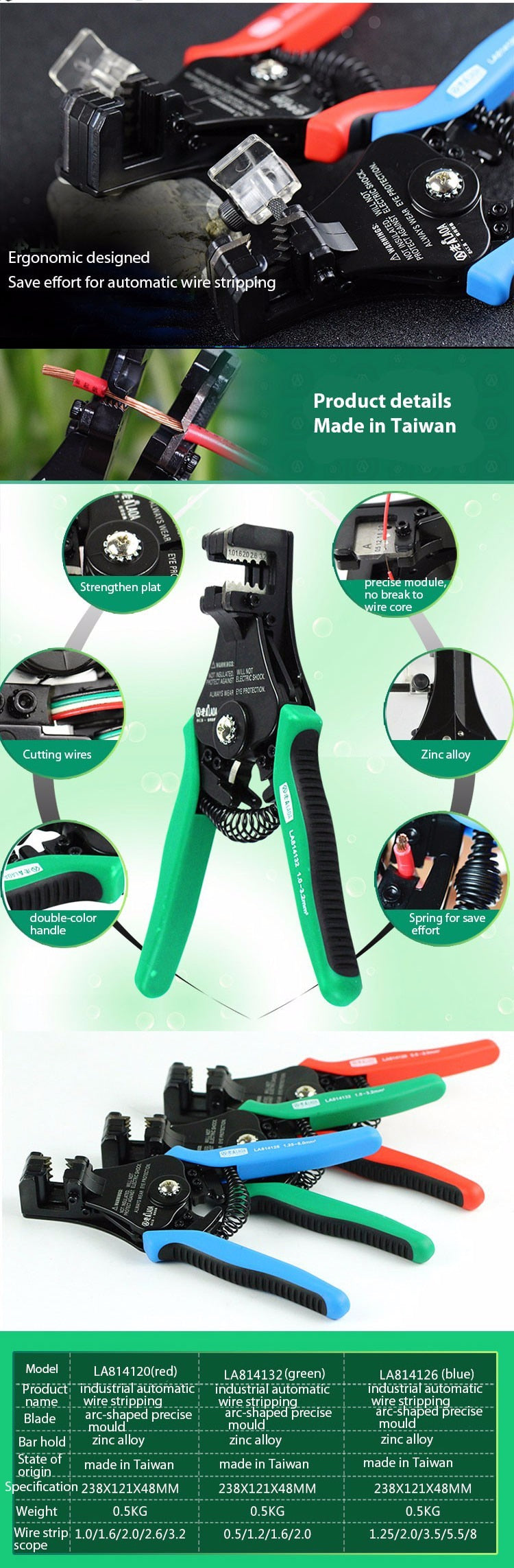 LAOA Automatic Wire Stripper Cable Shear Pliers Professional Electric - KiwisLove