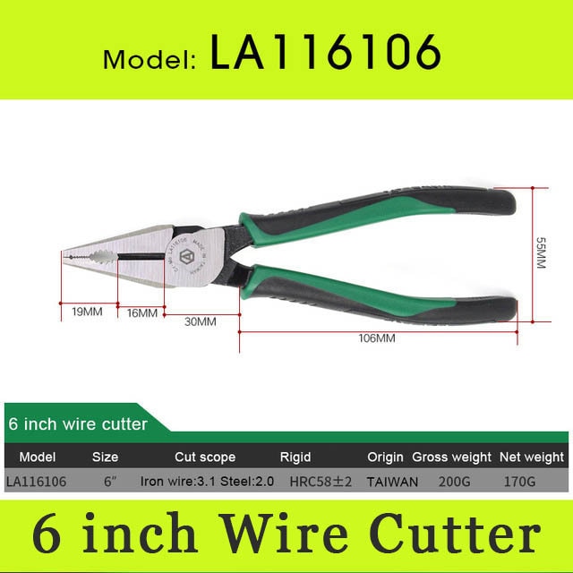 LAOA Pliers CR-MO Combination Pliers Long Nose Fishing Pliers Wire Cutter - KiwisLove