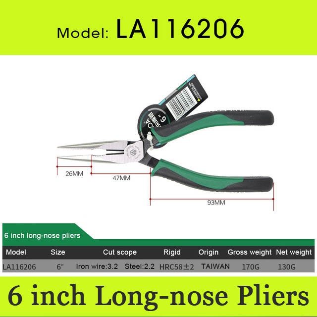 LAOA Pliers CR-MO Combination Pliers Long Nose Fishing Pliers Wire Cutter - KiwisLove