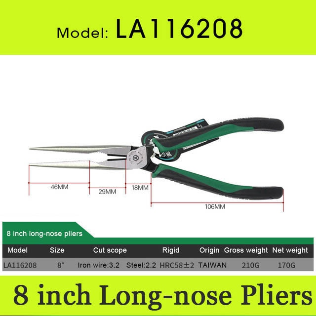 LAOA Pliers CR-MO Combination Pliers Long Nose Fishing Pliers Wire Cutter - KiwisLove