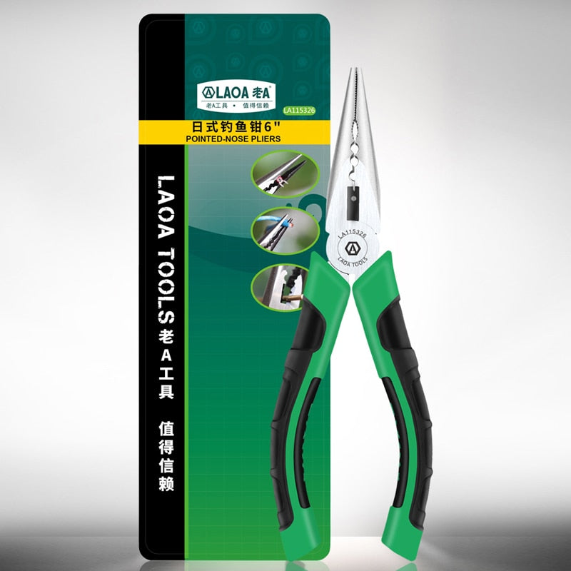 LAOA 6inch Fishing Pliers Multi-function Needle Nose Pliers Long Nose Pliers - KiwisLove