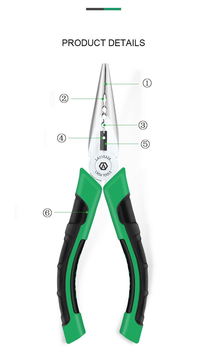 LAOA 6inch Fishing Pliers Multi-function Needle Nose Pliers Long Nose Pliers - KiwisLove